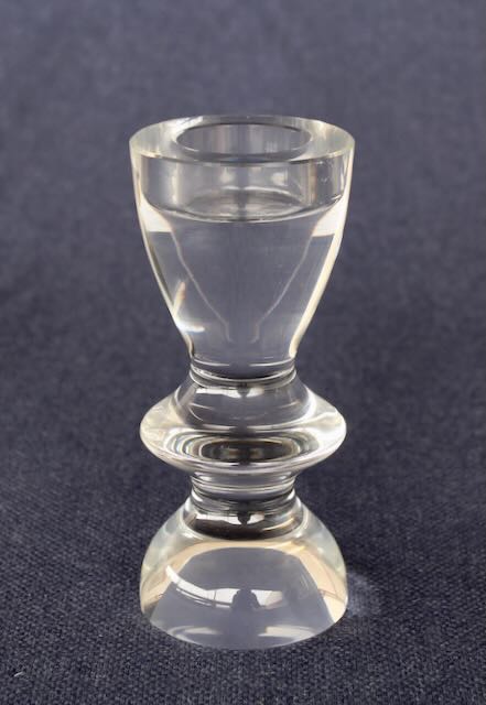 GLASS CANDLE STICK  16X7CM